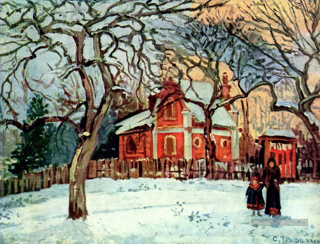 châtaigniers louveciennes hiver 1872 Camille Pissarro Peintures à l'huile